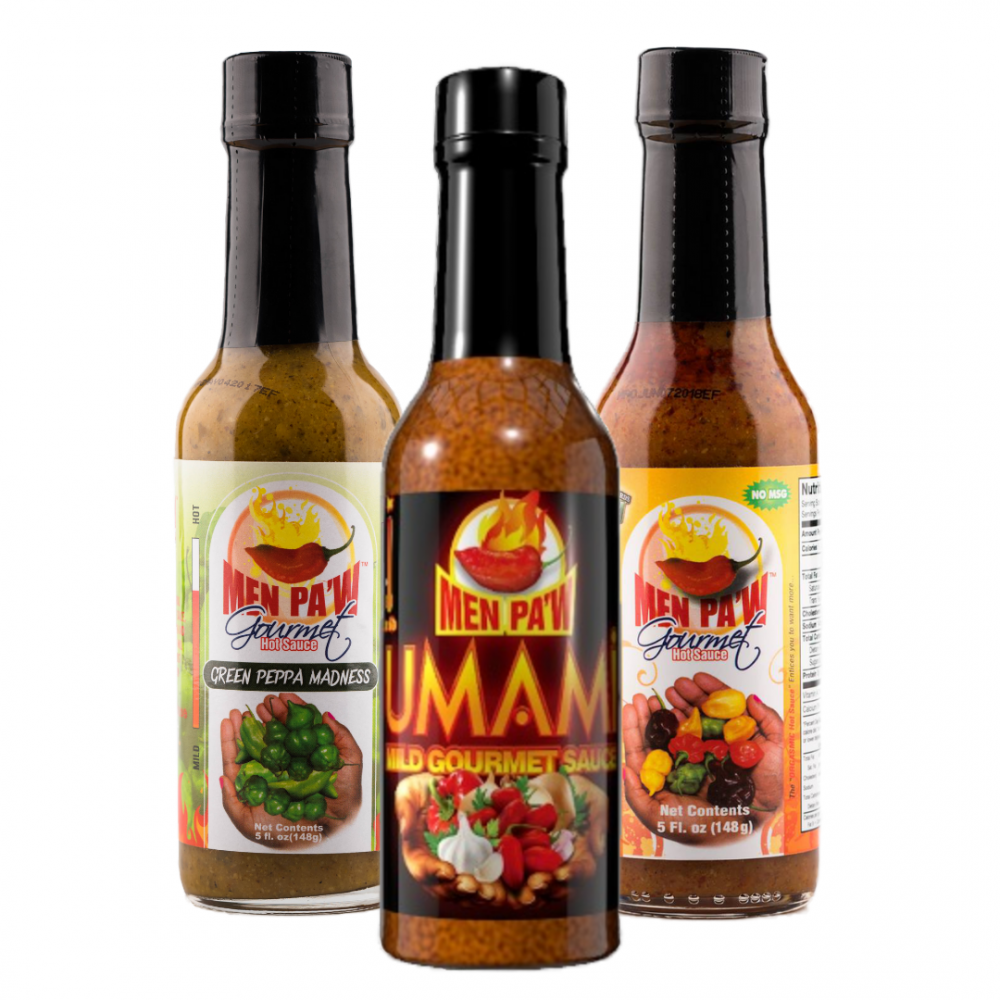 Umami, Hot Red Sauce, & Hot Green Hot Sauce, 5oz., 8 oz. (Pack of 3)