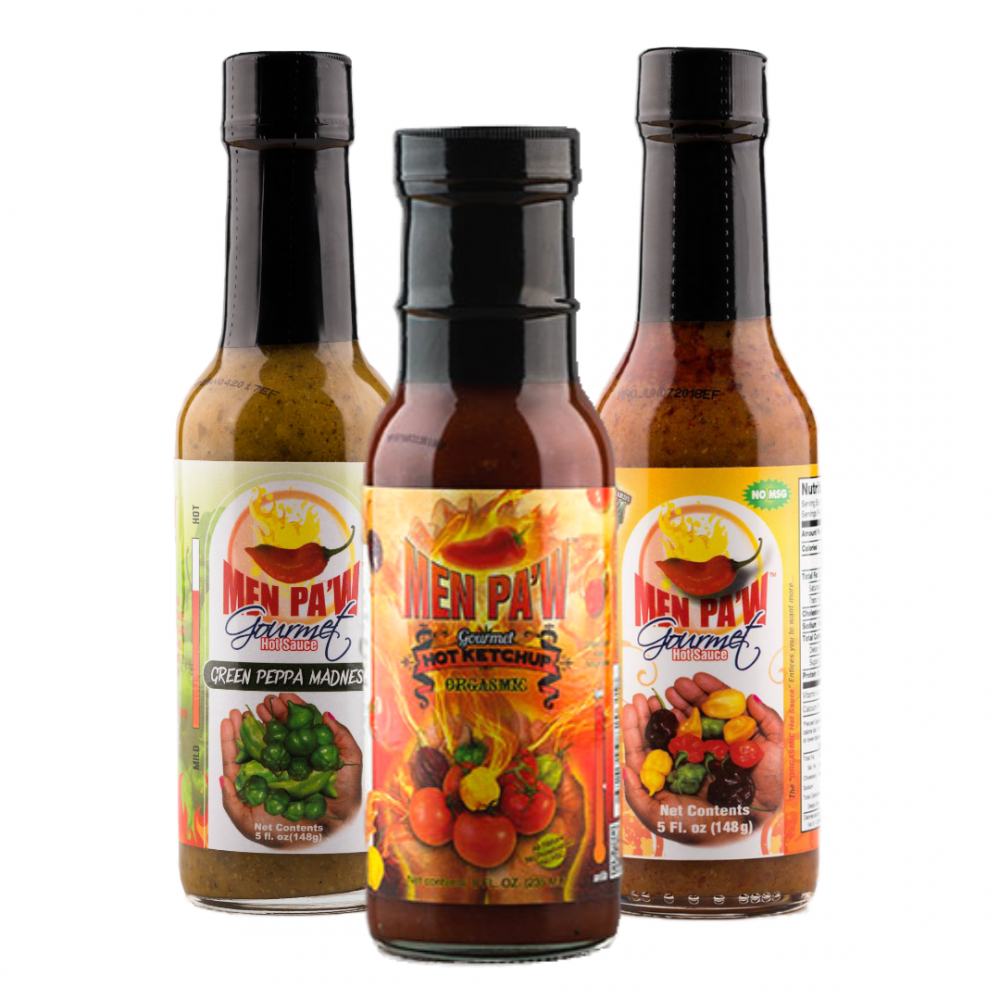 Hot Ketchup, Hot Red Sauce, & Hot Green Hot Sauce ( Pack of 3 )